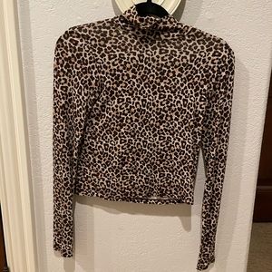 Cheetah Turtleneck Crop